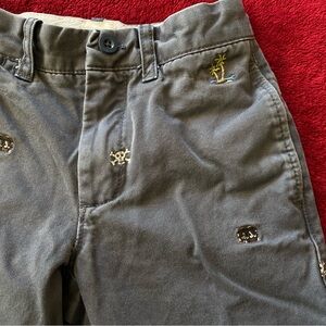 J. Crew Kid's Crewcuts Gray Cotton Embroidered Pants, Pirate Motif, Boys 6